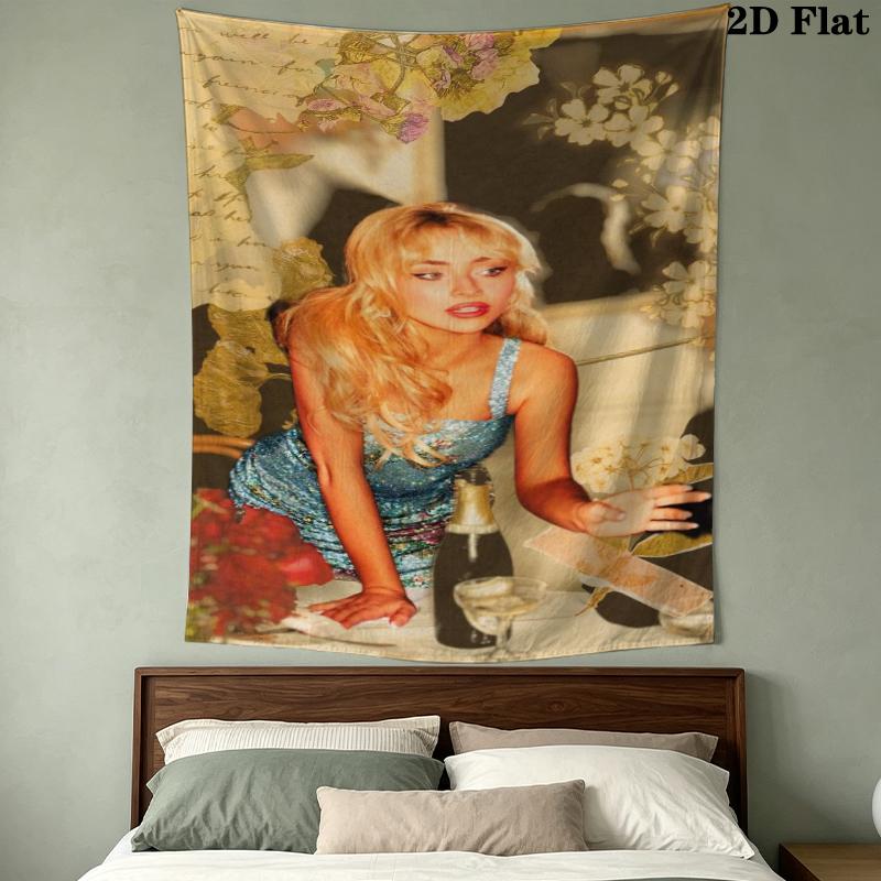 Sabrina Carpenter Pattern Wall Tapestry Aesthetic Wall Hanging Printed Fabric Blanket Decorative Tapestries for Bedroom Living Room Home Decor