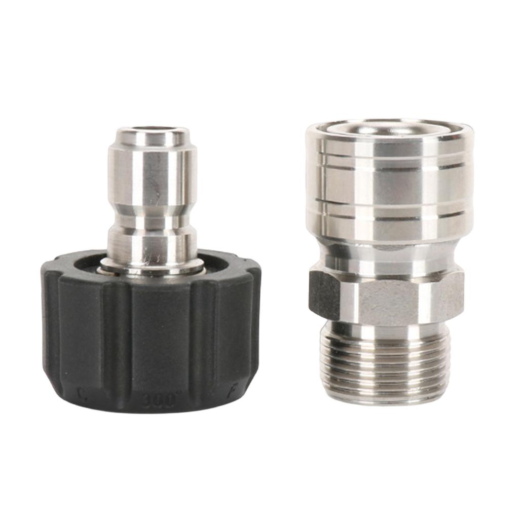 Pressure Washer Connector Quick Coupling for Water Hoses Quick Adapter Set for Pressure Washer M22 3/8inch Quick Connect
