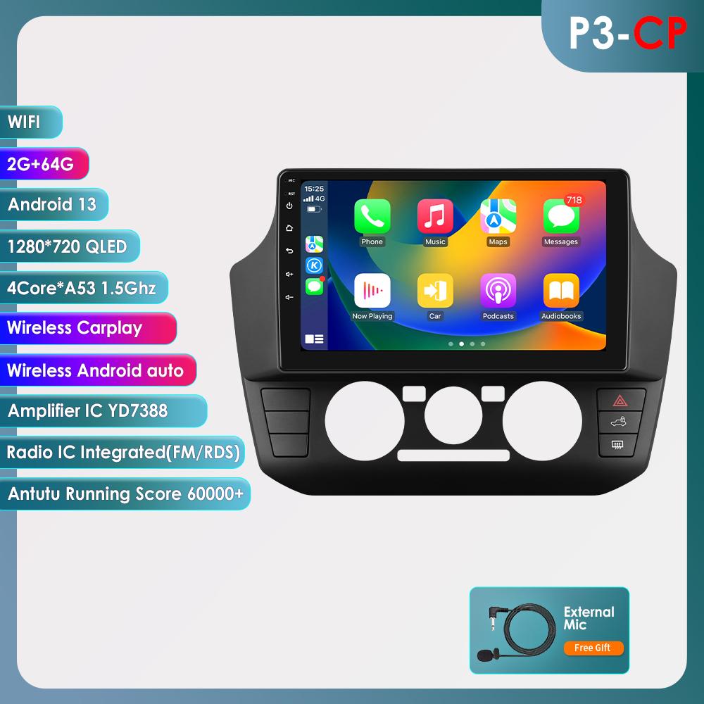 OSSURET 2Din Car Intelligent Systems Android 13 Car Radio for Volkswagen UP Manual A/C Multimedia Player Autoradio Carplay 4G RDS Carplay Bluetooth
