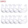 ABIY 10PCS DIY Halloween Therian Masks White Cat Blank Animal Half Facemasks Masquerade Cosplay Party Masks
