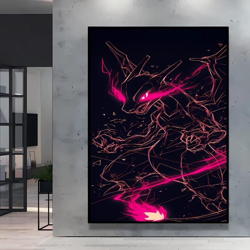 Cool Pokemon Lucario Wall Decoration High Quality Canvas Bright and Clear Colors Add A Mysterious Atmosphere To Your Home