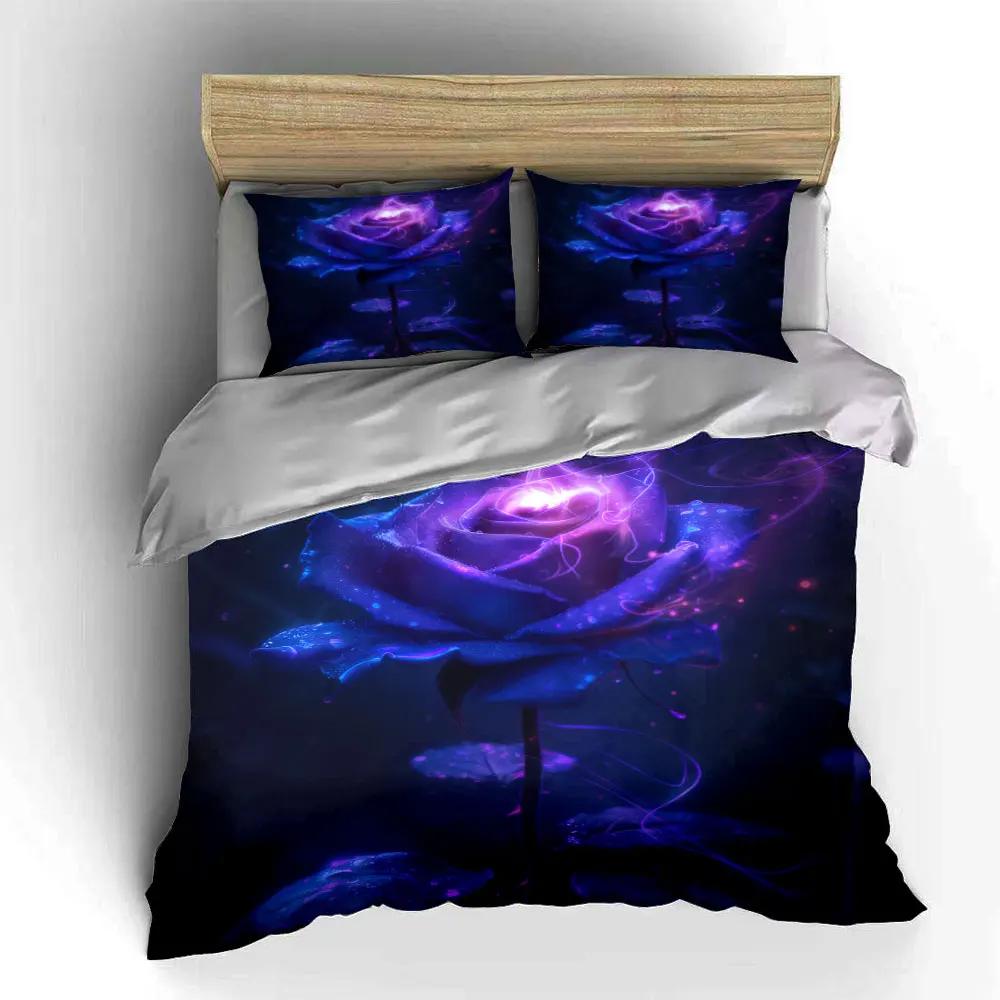 "Glowing Rose Art Decor Set" Soft Comfortable Duvet Cover Bedding Set Included 1*Duvet Cover & 2*Pillowcases Gift