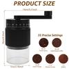 Manual Coffee Grinder Portable Hand Crank Coffee Bean Mill with 35 Adjustable Settings Grinding Machine for Office Home Camping