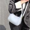 Elegant PU Hobo Bag Solid Color Texture Handbag Storage Bag French Underarm Bag  Women