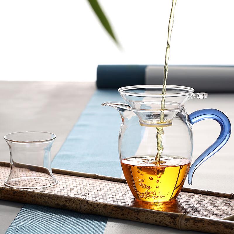 Colored Handle Glass Fair Cup