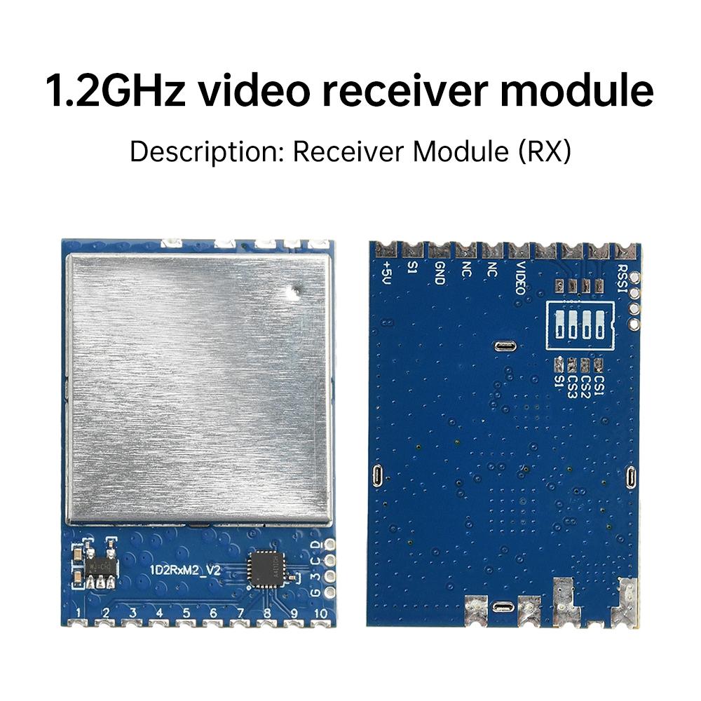 DC 5V 1.2G/1.3G FPV Analog Wireless Video Receiver Module 1D2rxm2 VRX Analog Receiver Support 1080~1360MHz