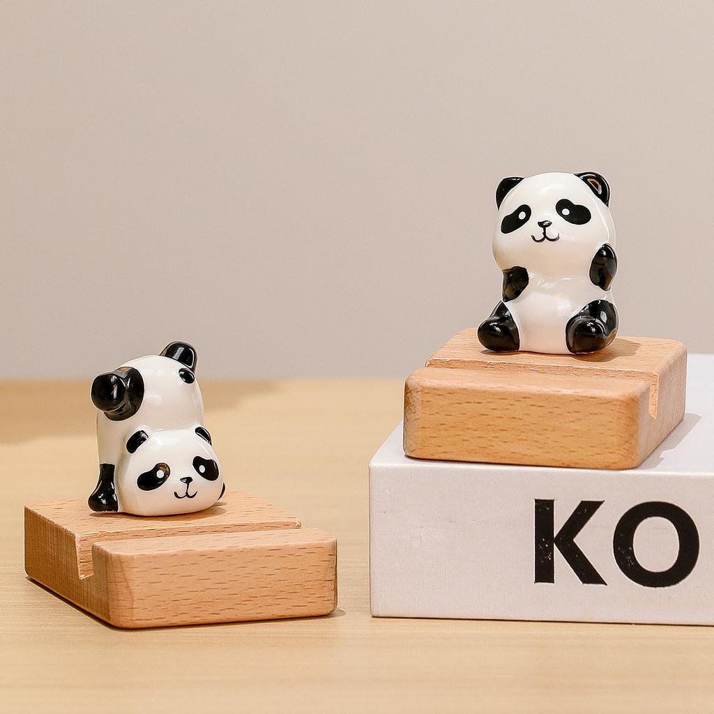 Panda Phone Stand Cute Resin Desk Accessory For Office Gifts And Home Decor