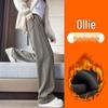 Women's 2024 Fleece-Lined Sports Sweatpants: Drape, Narrow, Slimming Straight, and Wide Leg Styles for Spring & Autumn