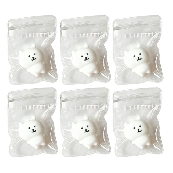 3/4/5/6Pcs Mini Bear Stress Relief Toy, Cartoon White Bear Squeeze Toy, Slow Rebound Bear Sensory Toy for Kids Adults, Party Favors