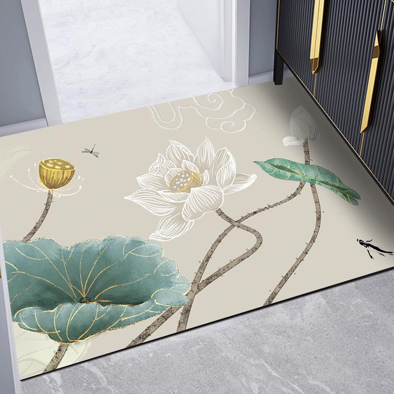 New Chinese Doormat Entry Door Carpet Toilet Household Mat Diatom Mud Non-slip Quick Dry Absorbent Foot Mat
