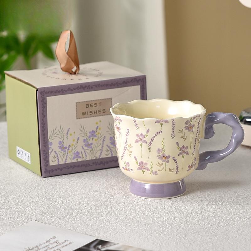 Special Beautiful Coffee Cup for Women's Personal Special British Retro Mug Ceramic High End Exquisite Afternoon Tea Cup