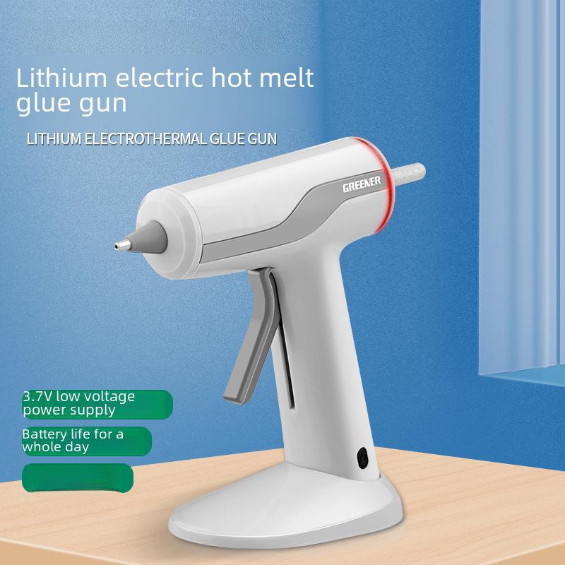 Pistol de lipit cu topire la cald fără fir Green Forest: Reîncărcabilă, Baterie Litiu, Ideală pentru Meșteșuguri DIY și Proiecte pentru Copii