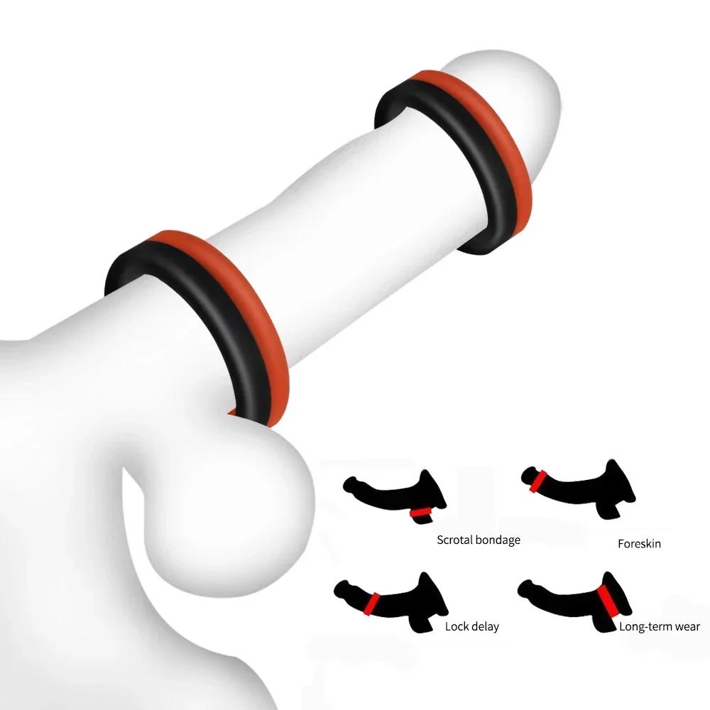 Cock Ring Durable Silicone Penis Rings Men's Delayed Ejaculation Rubber Rings Sex Toy For Men Couple Stretcher Scrotum Ring