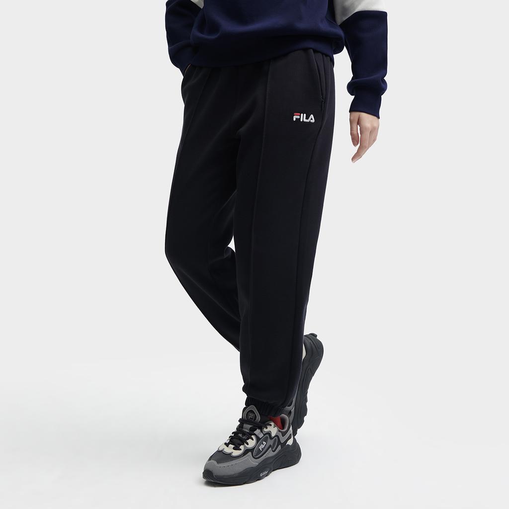 FILA 2023 Winter New Knit Fashion Simple Casual Cuffed Sports Pants Women bottoms Legendary-Blue F11W349604FNV