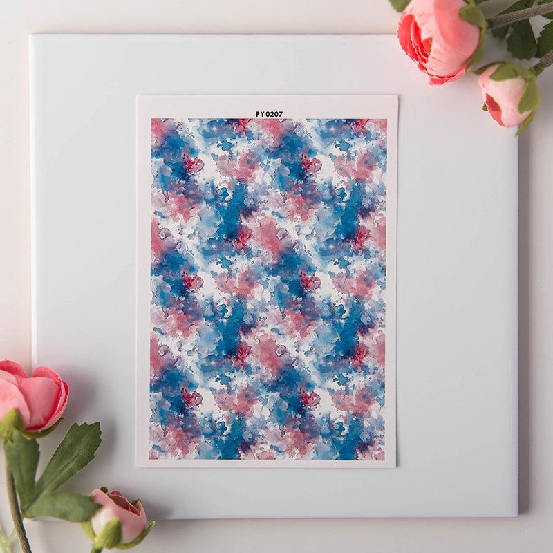 Polymer Clay Watercolor Transfer Paper Engraving Printing Coloring Decorative Paper Earrings Jewelry Making Tool Pottery Sticker