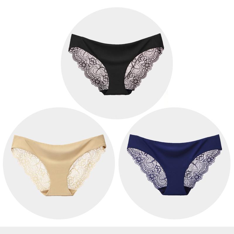 Intimo Donna Senza Cuciture Stampa Leopardo Intimo Donna Sexy Pizzo Nero Floreale Mutandine Senza Cuciture 3 pz/set