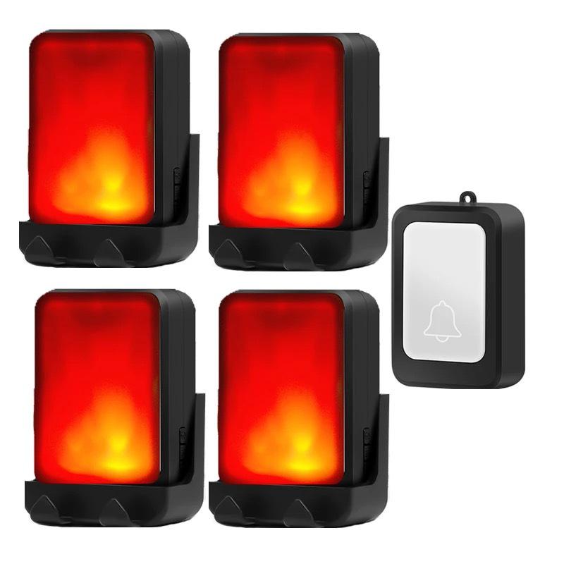 Wireless Battery-Powered Doorbell with Strong Flash, Service Call Button for Hearing Impaired and Elderly, Optional Mute Function.
