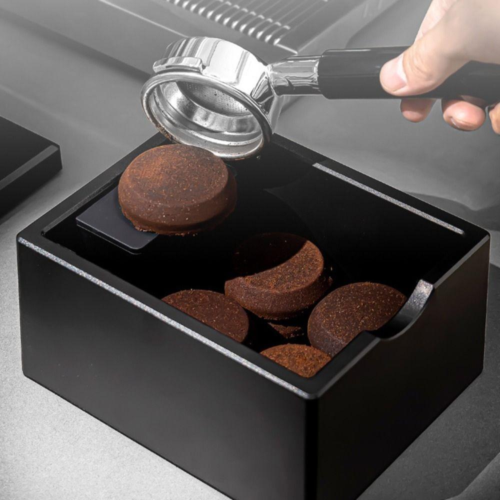 Anti Slip Base Coffee Knock Box Rectangular Coffee Knocking Slag Bucket Barista