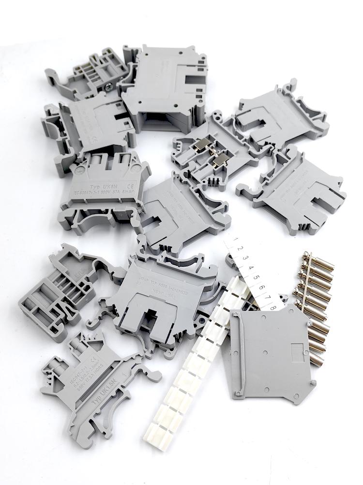 UK 2.5B/5/6/10N Rail Mount Terminal Block with Non-Stripping Screw Clip