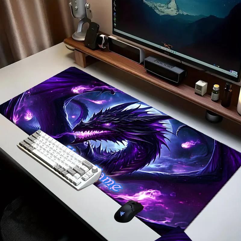 1PC Custom Name Purple Dragon Fantasy Art Mouse pad, keyboard and mouse desk pad, for computer notebook Birthday Gift For Any Room Or Office
