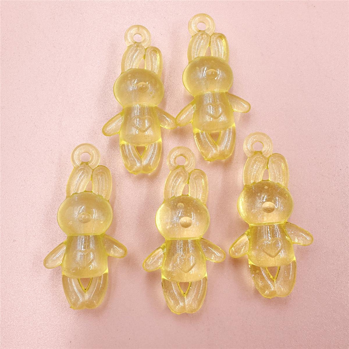 

Бусины ручной работы 23 * 46,5 мм 5 шт. стоячий кролик модный акриловый материал ручной работы кулон своими руками для производства ювелирных изделий жёлтый