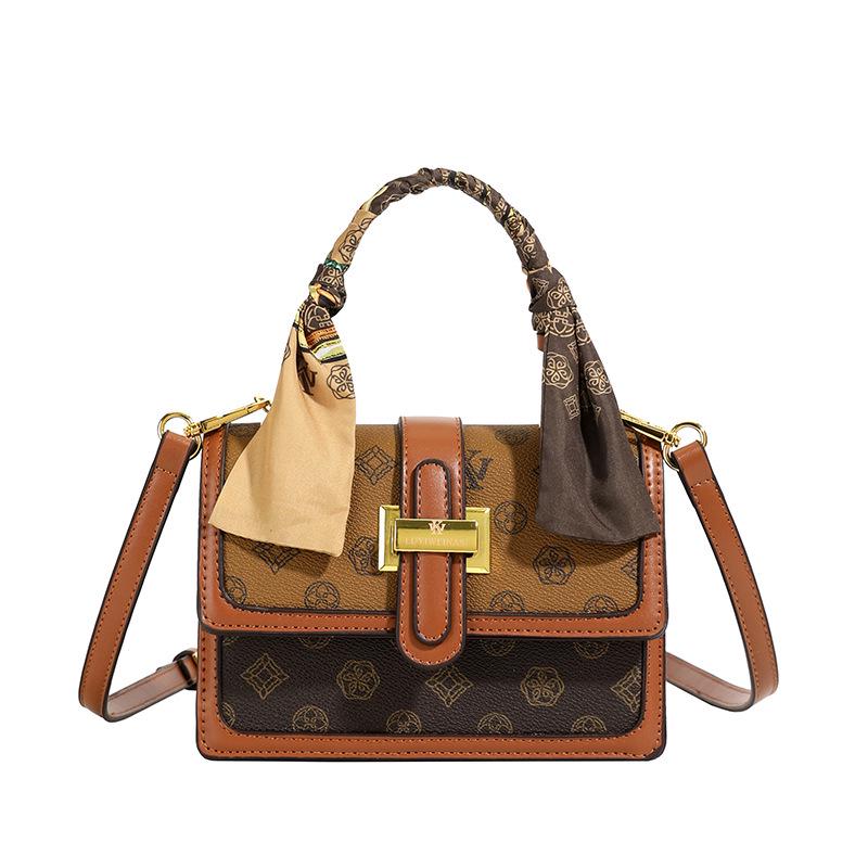 

Винтажная сумка через плечо/кроссбоди с клапаном и цветочным принтом - Классическая европейская и американская сумочка