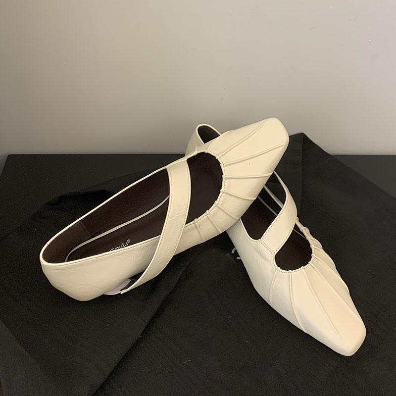 

Модная женская обувь слипоны с квадратным носком, женские балетки Мэри Джейн, мягкие модные женские балетки с неглубоким вырезом, новая коллекция 2025 35 абрикосовый