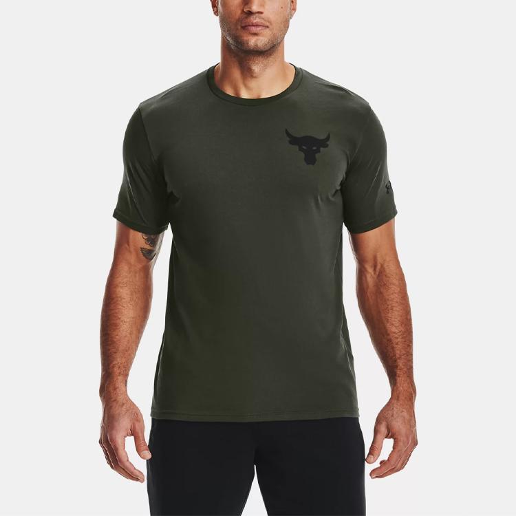 Under Armour Graphic Print Loose Fit Sports T-Shirt Men Tops Green 1363558-310