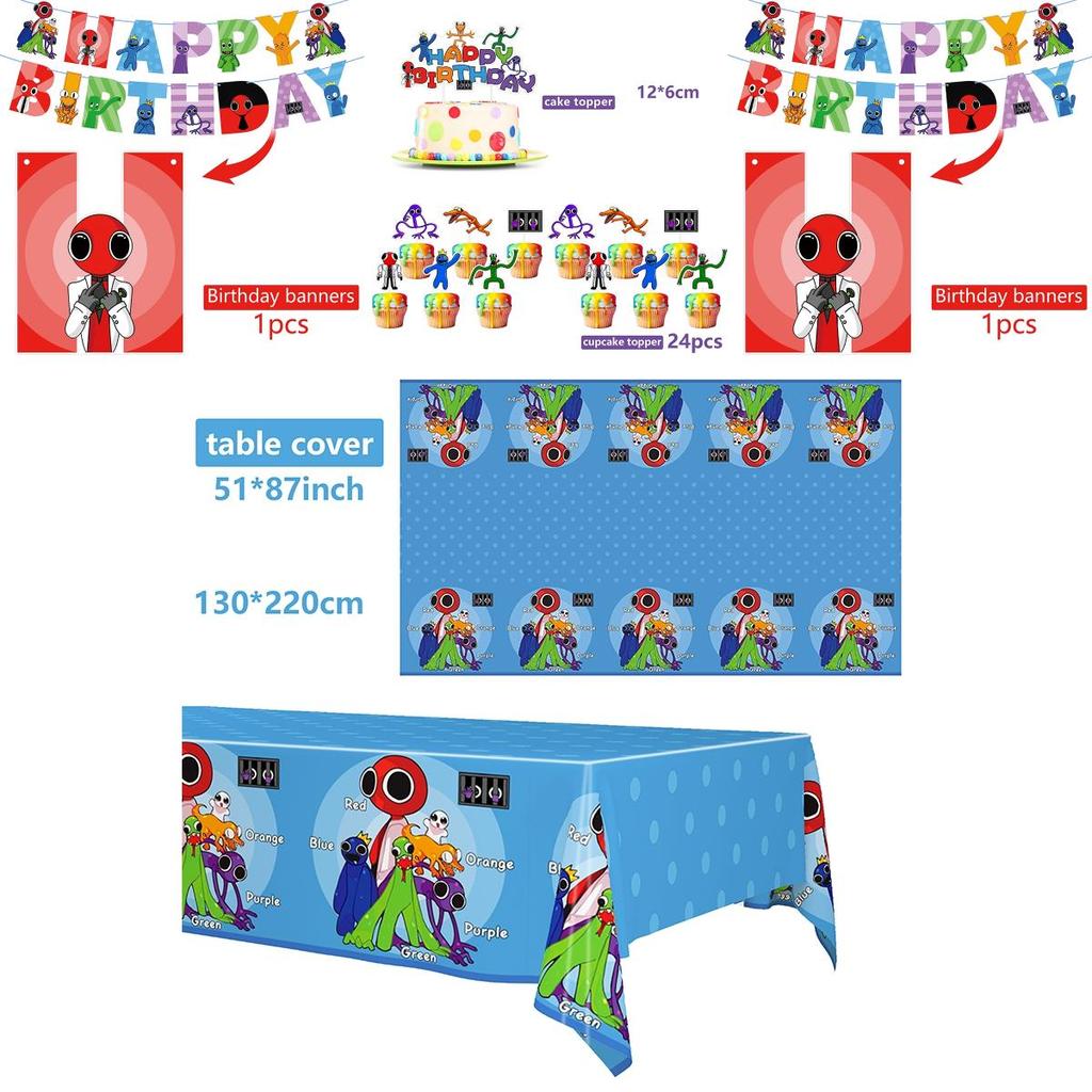 Roblox Rainbow Friends Birthday Party Supplies Complete Kit With Balloons Cake Topper Banner And More!