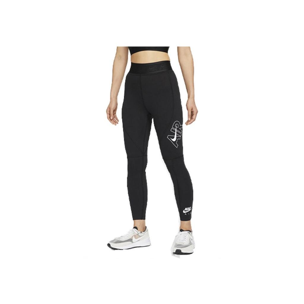 Nike Letter Print High Waist Tight Fitness Pants Women pants Black DM6066-010