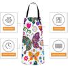 Britimes Butterfly Apron Floral Colorful Butterflies Flowers Aprons Kitchen Cooking Gardening for Women With Pockets