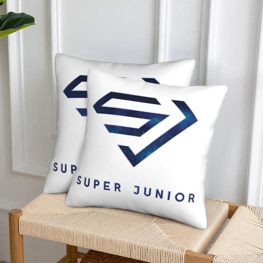 Super Junior Logo 2 Pcs Square Pillowcase Pillow Cover Cushion Decor Comfort Throw Pillow For Home Sofa