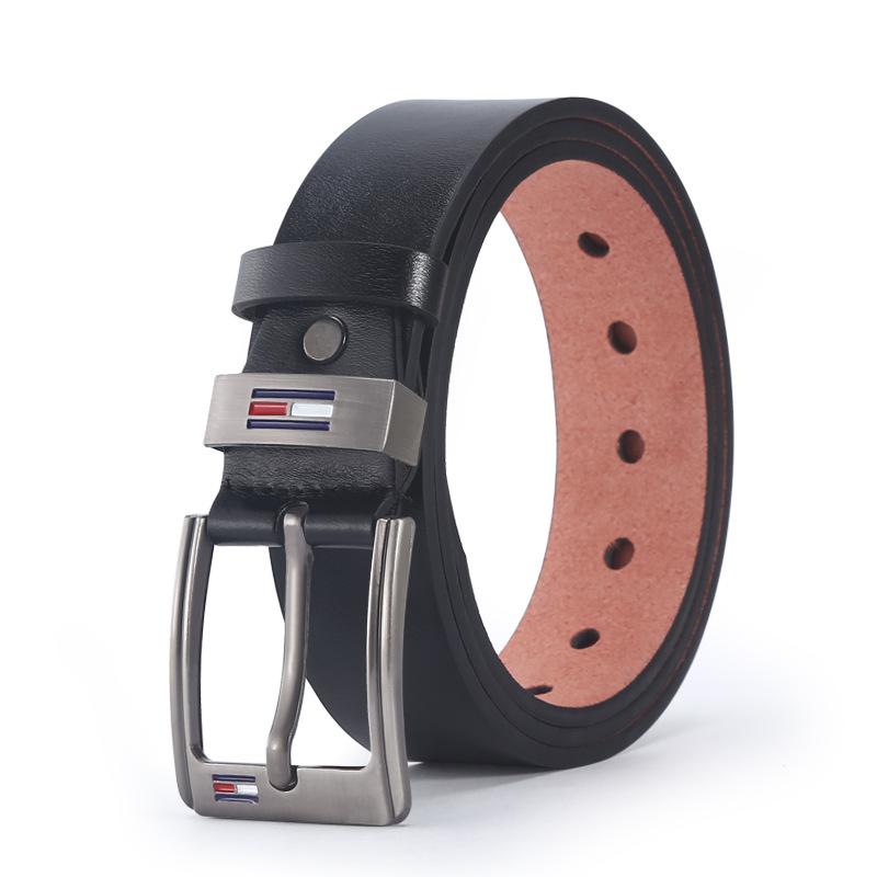 Belt Men'S Oil Drop Pin Buckle Microfiber Belt Business Belt Stall