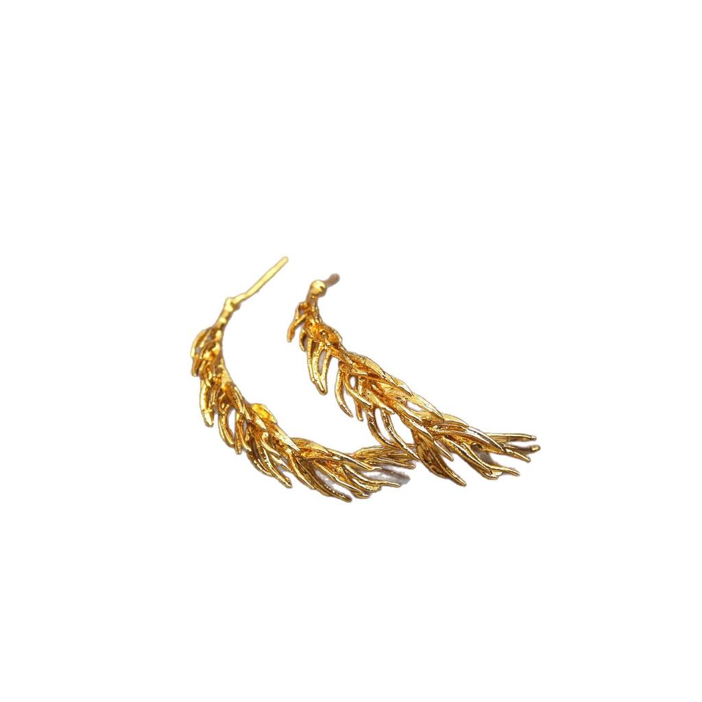 Versatile Wheat Ear Studs: High-End, Luxurious Earrings with Unique Design for Women