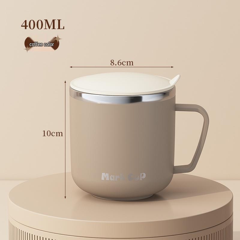 304 Stainless Steel Kids' Water Cup with Lid, Portable Double-Layer Insulated Anti-Scald Mug for Home or Office