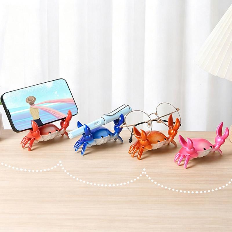 Creative Resin Pencil Stand Cute Weightlifting Crab Pen Holder Fun Desk Organizer for Office Decor Gift Glasses Storage Rack