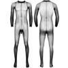 Helkroppsstrømper i gjennomsiktig netting for menn Strømpebukser med elastiske fottights Leggings Bodysuit