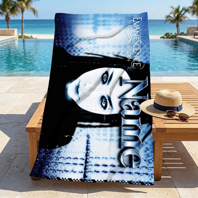 Custom Name Evanescence Fallen Stylish printed beach towel,a quick-drying, absorbent mat suitable for the beach, pool, gym, and travel fans gift