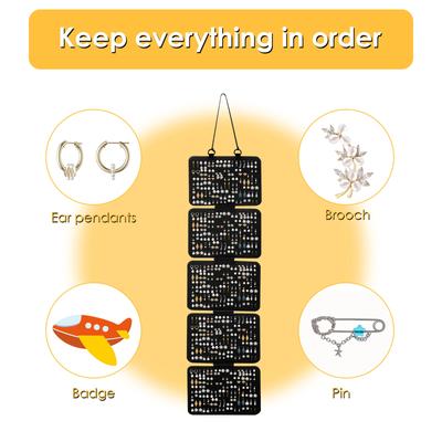 Hanging Enamel Lapel Pin Display Panels Felt Badge Button Brooch Storage Holder Jewelry Necklace Display Stand Earring Organizer