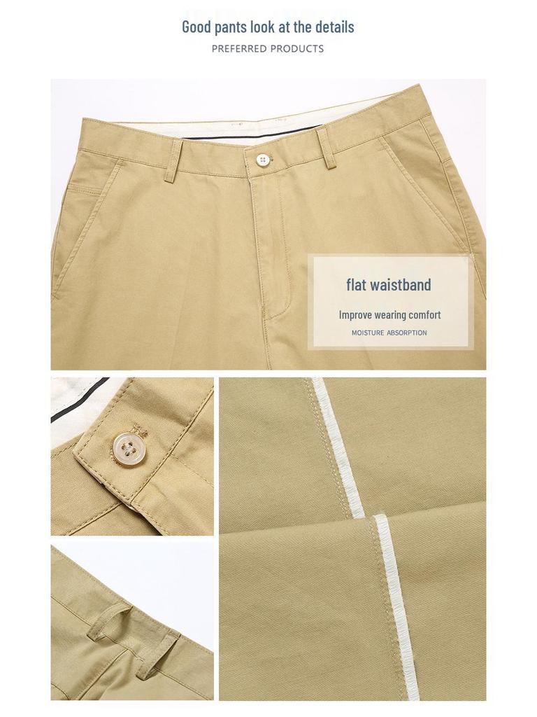 2024 Herren Leichte Baumwoll Freizeithose - Atmungsaktiv, Lockeres gerades Bein, Business Casual