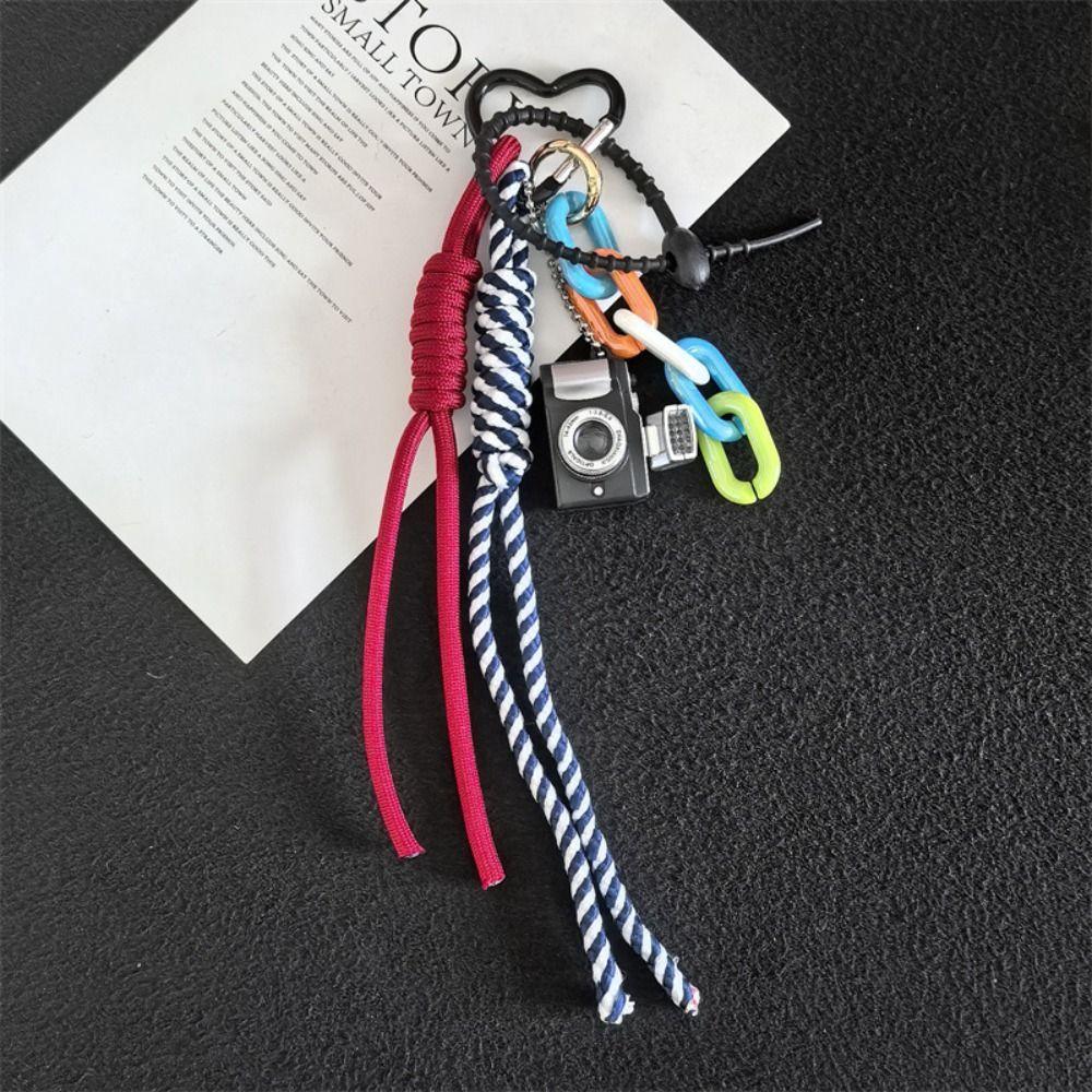 Camera-Shaped Mini Keychain Colorful Couple Hanging Rope Creative Camera Pendant Couple