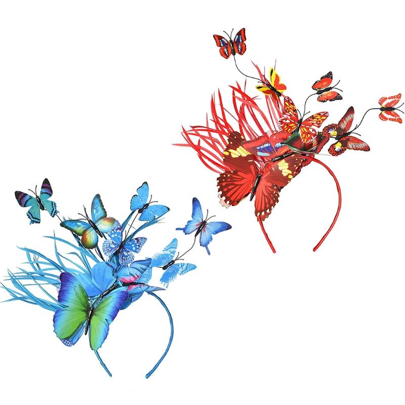Boho for Butterfly Headband for Butterfly Wings Headwear Novelty for Butterfly Hair Band Halloween Wedding Headpiece Par