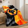Wolf Badge on Orange and Black Design print blanket soft and cozy perfect for the living room bed sofa or a nap,gift