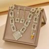 Jewelry Set High-end Full Diamond Three-piece Necklace Earrings Bracelet Dinner Dress Jewelry Accessories.