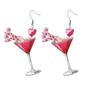 Orecchini Bicchieri da Vino Cuore di Pesca Festa Orecchini Design Creativo