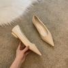 Flat bottom pointed head shallow mouth work shoes small leather shoes women's low heel women's shoes soft sole not tired feet women's fashion shoes