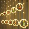 BLOOMWIN Window Lights Christmas Decor Ring Lights with Ornament LED Curtain Lights Indoor Outdoor USB 9.8ft Warm White Christmas String Lights