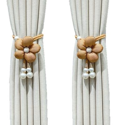 Verstellbare Blumenvorhangbinder Dekorative Niedliche Perlen-Vorhanghalter Stoffblumen Vorhangband Vorhänge Bindeseil