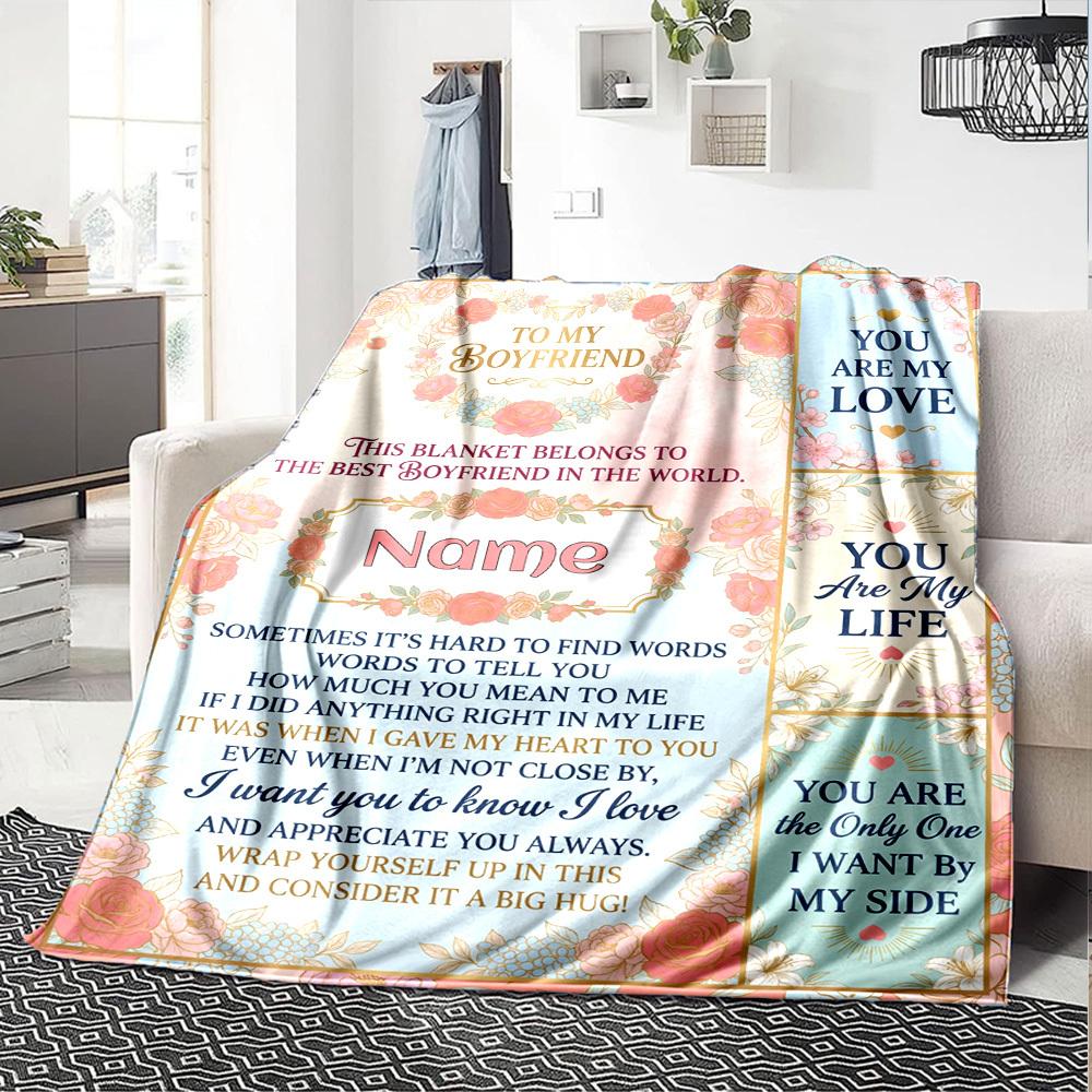 Boyfriend'S Special Blanket Customize Your Name Blanket Soft And Comfortable It'S The Perfect Gift For Family Friends Or Loved Ones Suitable For All