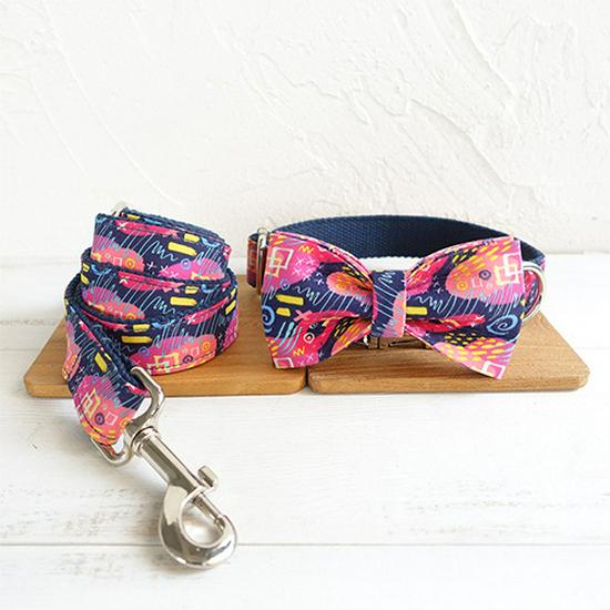 MUTTCO Adjustable Anti-Lost Dog Collar with Bowtie UDC-062 Large